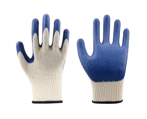 Beli 10 Gauge Polycotton Karet Diped Sarung Tangan dengan Lapisan Latex halus dan Desain Kembali Terbuka untuk Keamanan Industri pembuatan online