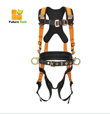 Kualitas ANSI bersertifikat Full Body Harness dengan 6 titik penyesuaian dan 25000 Pound kekuatan pecah pabrik