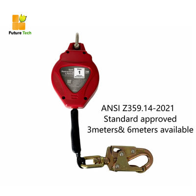 membeli ANSI Z359.14-2021 Sertifikat Retractable Fall Arrestor dengan Kekuatan Statik 16KN dan Panjang 3-6 Meter untuk Sistem Stop Jatuh pembuatan online