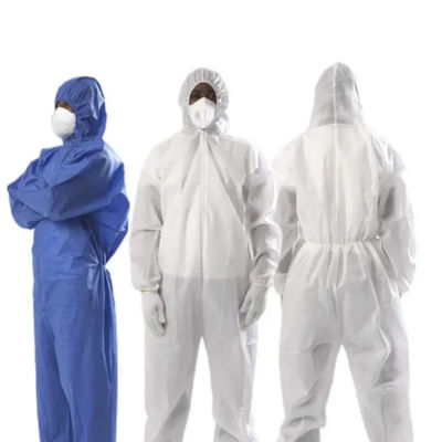 Harga yang bagus 2XL 3XL Coverall Pelindung Sekali Pakai 45gsm SMS APD Coverall Kit Dengan Hood on line