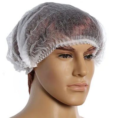 Harga yang bagus 14gsm Head Cap Non Woven Disposable Bouffant Cap Dengan Pita Elastis 18in 19in on line