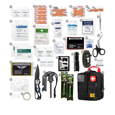 Harga yang bagus ISO13485 Safety Outdoor First Aid Kit Pouch Gear Outdoor Emergency Survival Kit on line