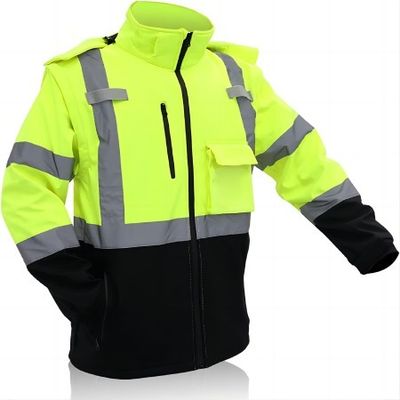 Harga yang bagus Jaket Pencermin Keamanan 55 inci tahan air dengan Hood dan Lengan yang Dapat Dihapus Sesuai dengan ANSI/ISEA 107-2015 Kelas 2 on line
