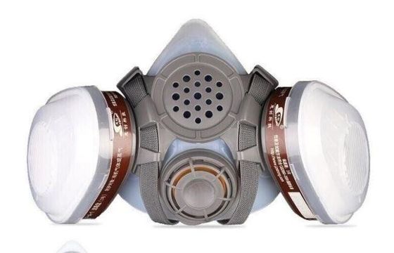 Harga yang bagus Respirator Masker Setengah Coklat Putih Anti Gas Respirator Semprot Kimia Organik on line