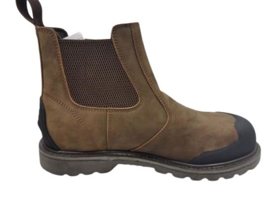 Harga yang bagus Rubber Out Goodyear Safety Boots Crazy Horse Leather Kick Off Protector Steel Toe Work on line