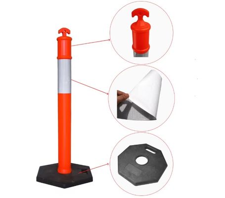 Harga yang bagus Pos peringatan lalu lintas polietilen tahan lama dengan pita reflektif dan ketinggian 1150 mm untuk keselamatan jalan on line